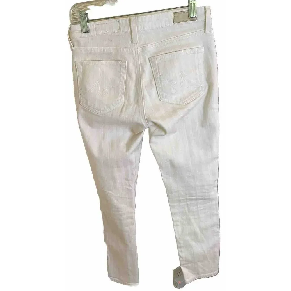 AG Adriano Goldschmied The Prima Crop Cigarette Cream Jeans size‎ 25R